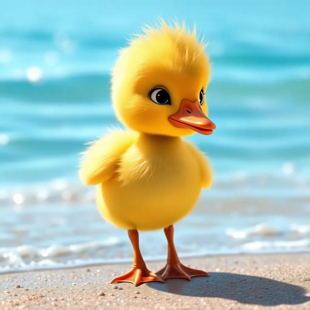 Book cover of the story titled: Daisy the Duck and the Big Blue Sea