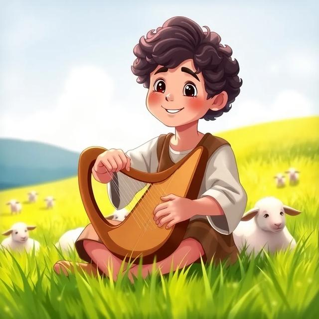 Book cover of the story titled: David, el joven pastor que se convirtió en rey