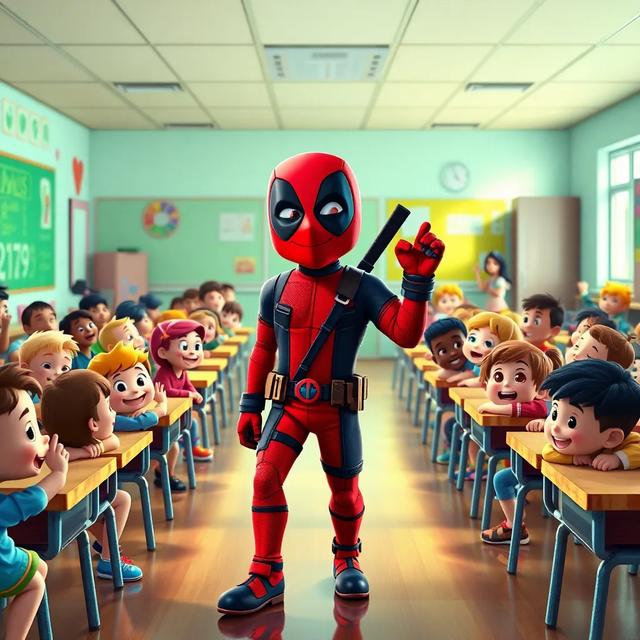 Book cover of the story titled: Deadpool Goes to School