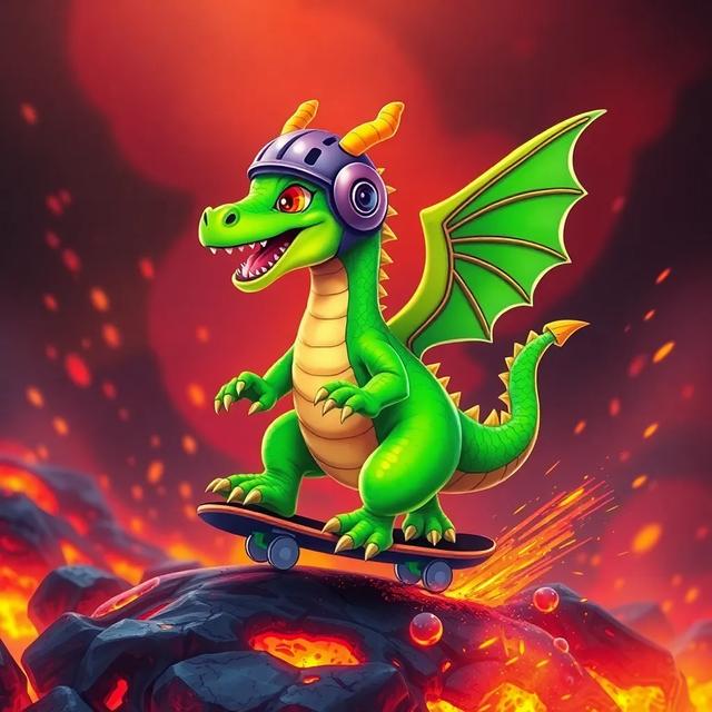 Book cover of the story titled: Draco's Lava Skate Adventure