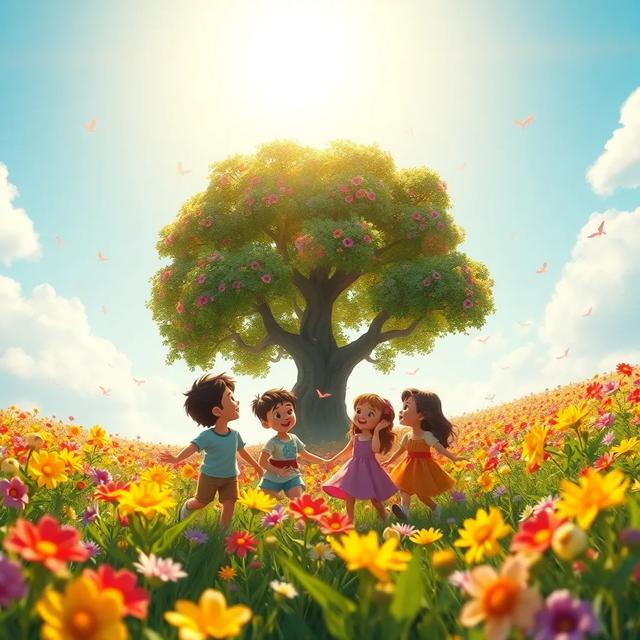 Portada del libro de la historia titulada: El Día de las Flores que Cantan