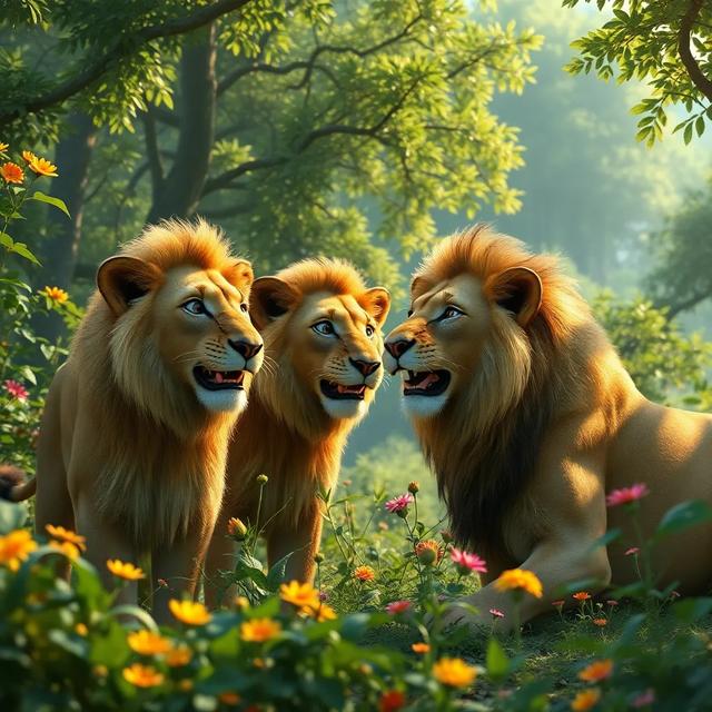 Portada del libro de la historia titulada: El día que los leones decidieron ser vegetarianos