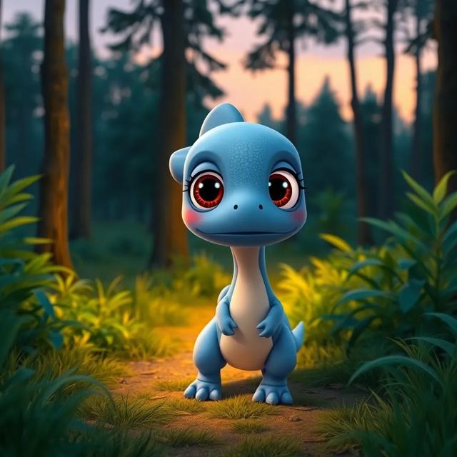 Portada del libro de la historia titulada: El Dinosaurio Azul y la Noche Amiga