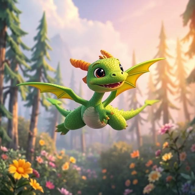 Portada del libro de la historia titulada: El drago que cuidaba el bosque