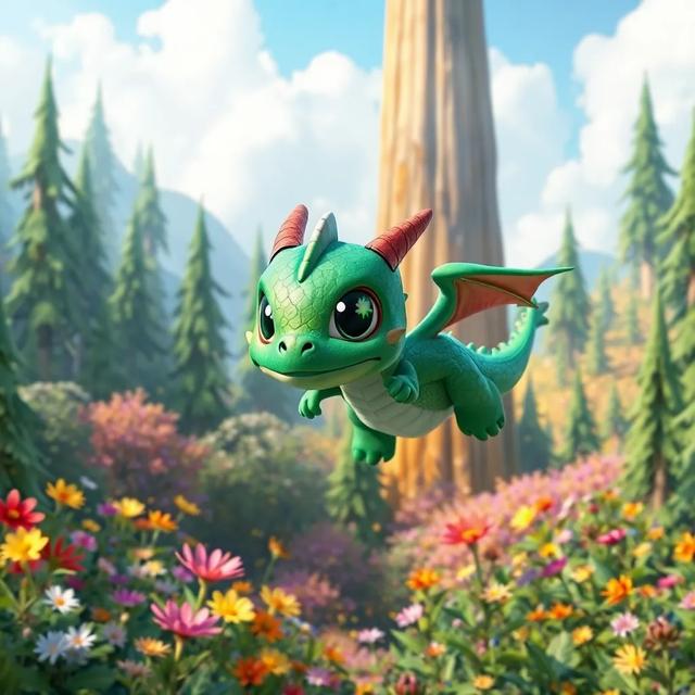 Portada del libro de la historia titulada: El drago que cuidaba el bosque