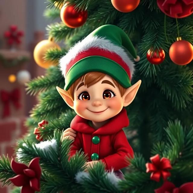 Portada del libro de la historia titulada: El Elfo Travieso y la Navidad