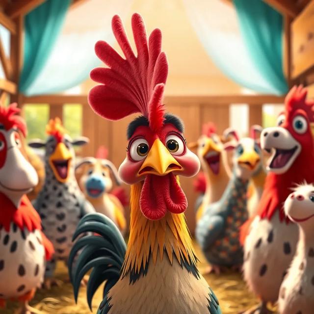 Portada del libro de la historia titulada: El gallo que aprendió a cantar