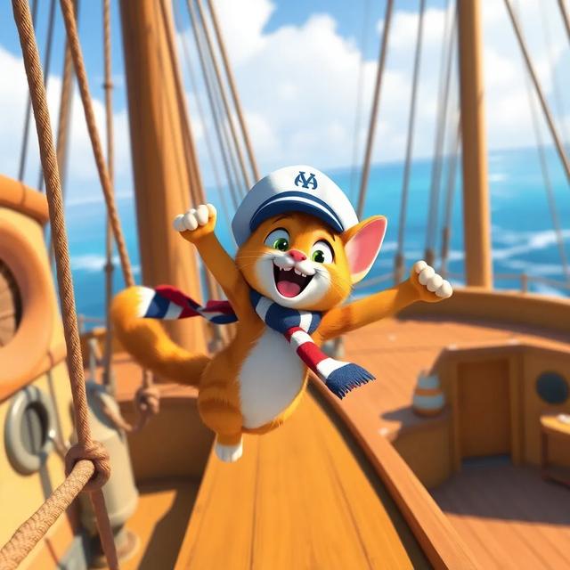 Portada del libro de la historia titulada: El gato que quería ser marinero