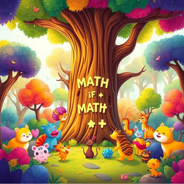 Book cover of the story titled: El Gran Concurso de Matemáticas en el Bosque Mágico