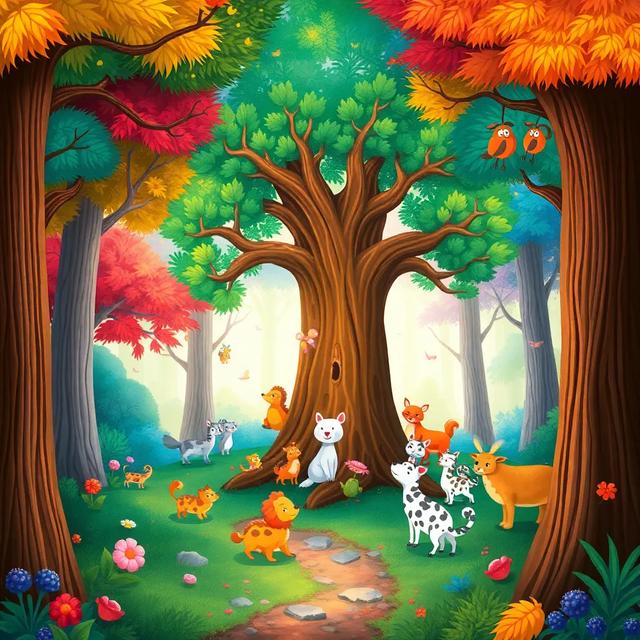 Book cover of the story titled: El Gran Concurso de Matemáticas en el Bosque Mágico