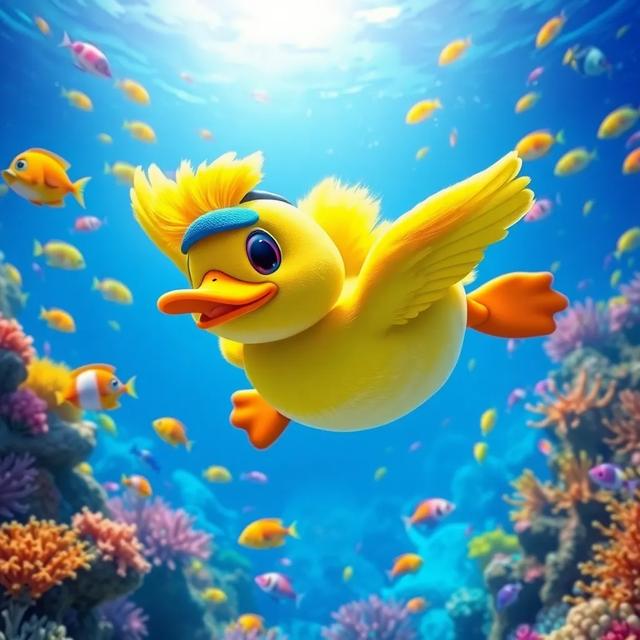 Portada del libro de la historia titulada: El pato y la aventura submarina