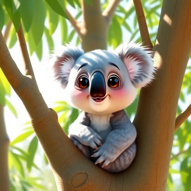 Portada del libro de la historia titulada: El pequeño koala y su amigo el canguro