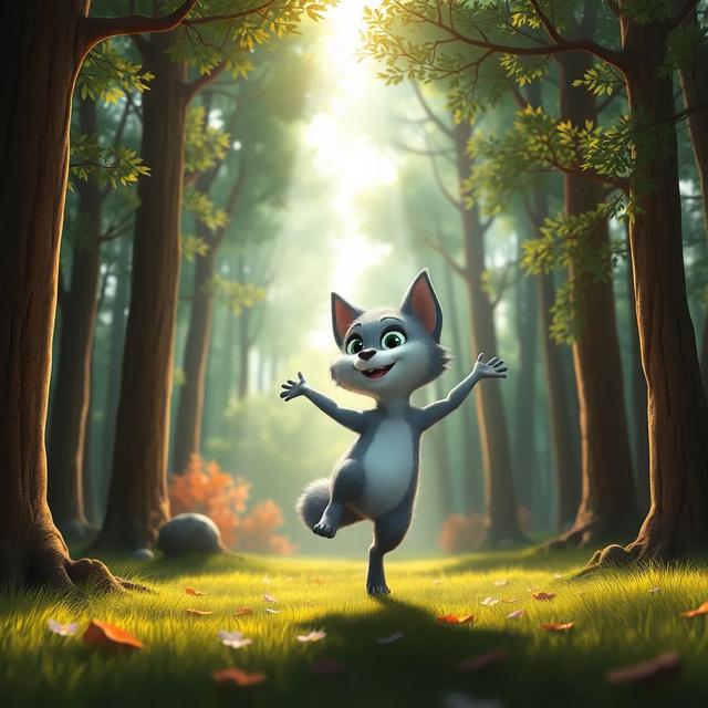 Portada del libro de la historia titulada: El pequeño lobo que quería bailar