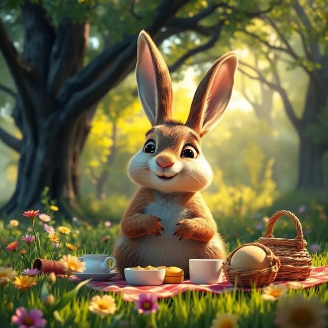 Portada del libro de la historia titulada: El picnic del conejo