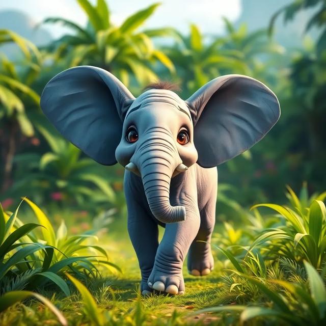 Portada del libro de la historia titulada: El viaje del pequeño elefante