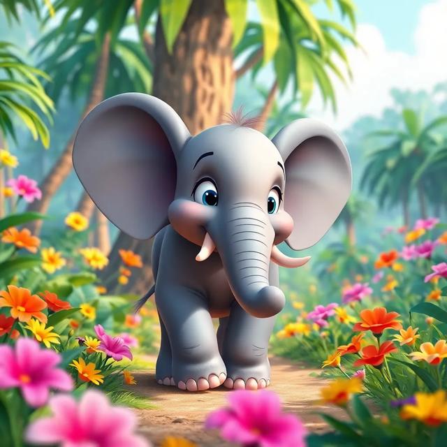 Portada del libro de la historia titulada: El viaje del pequeño elefante