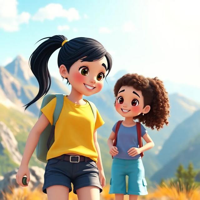 Book cover of the story titled: Emaan and Amna's Mountain Adventure