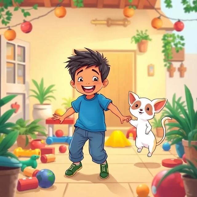 Portada del libro de la historia titulada: Emiliano y Nuci en el Patio Mágico