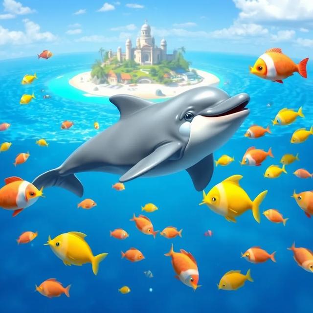 Book cover of the story titled: Finn, the Friendly Dolphin