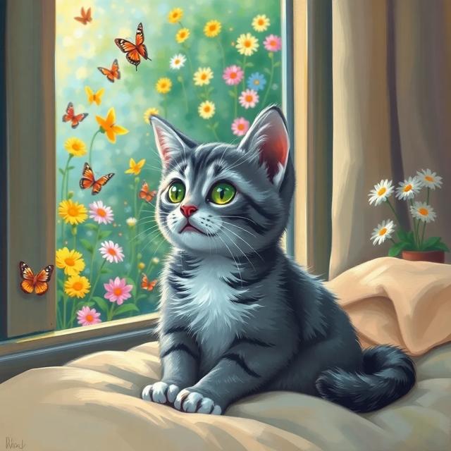 Portada del libro de la historia titulada: Gato, Tierra y una Cama