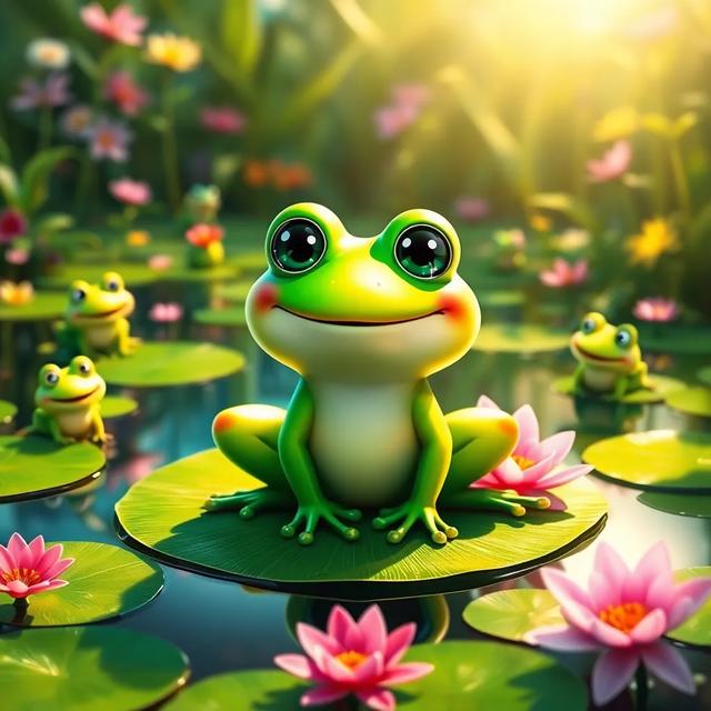 Book cover of the story titled: Hoppy the Happy Frog