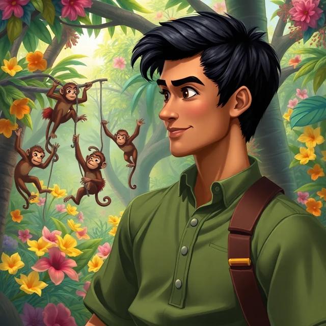 Book cover of the story titled: Hossam and the Jungle Friends