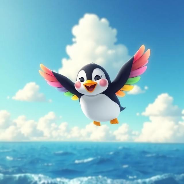 Book cover of the story titled: James the Flying Penguin's Adventure