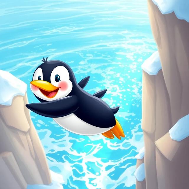 Book cover of the story titled: James the Flying Penguin's Beach Adventure