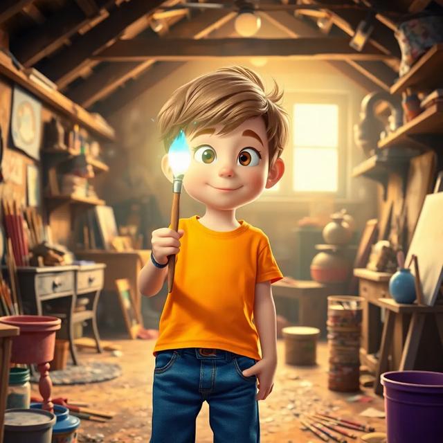 Book cover of the story titled: Jasper and the Magical Paintbrush