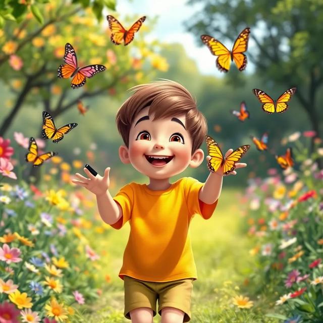 Book cover of the story titled: Jimmy's Butterfly Adventure