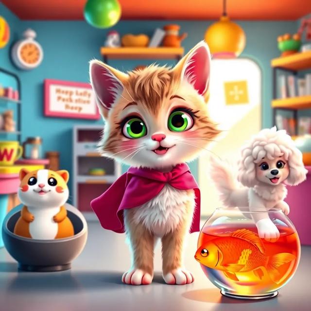 Book cover of the story titled: Kate the Kind Kitten Girl Saves the Day