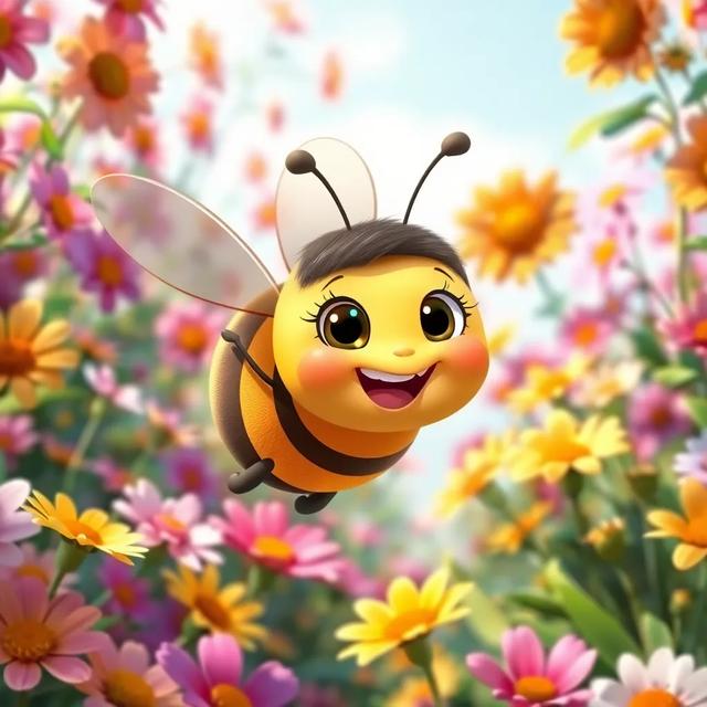 Portada del libro de la historia titulada: La abejita y la flor que no quería crecer