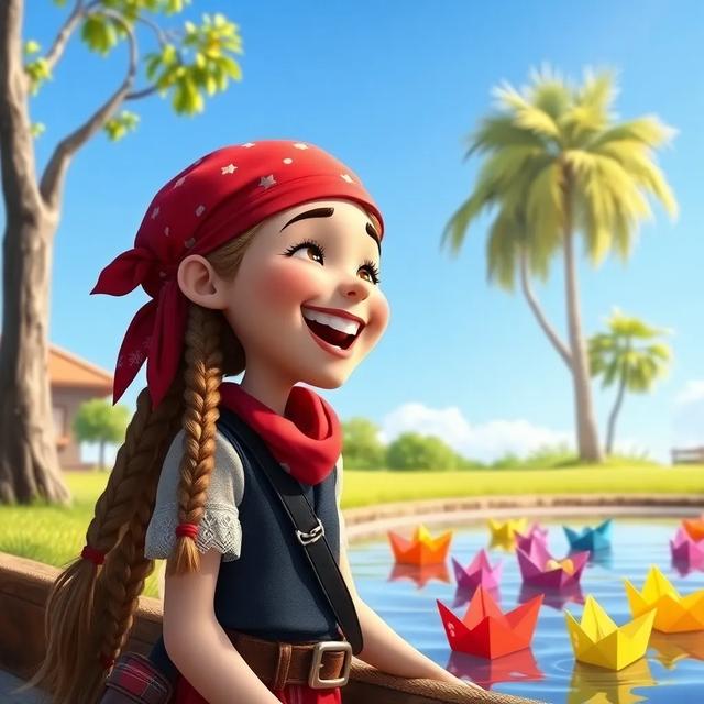 Portada del libro de la historia titulada: La aventura de la niña pirata