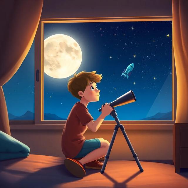 Portada del libro de la historia titulada: La aventura de Lucas en la luna