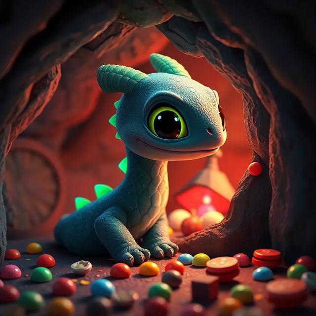 Portada del libro de la historia titulada: La aventura del pequeño dragón amante de los dulces