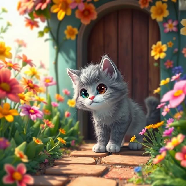 Portada del libro de la historia titulada: La aventura del pequeño gato