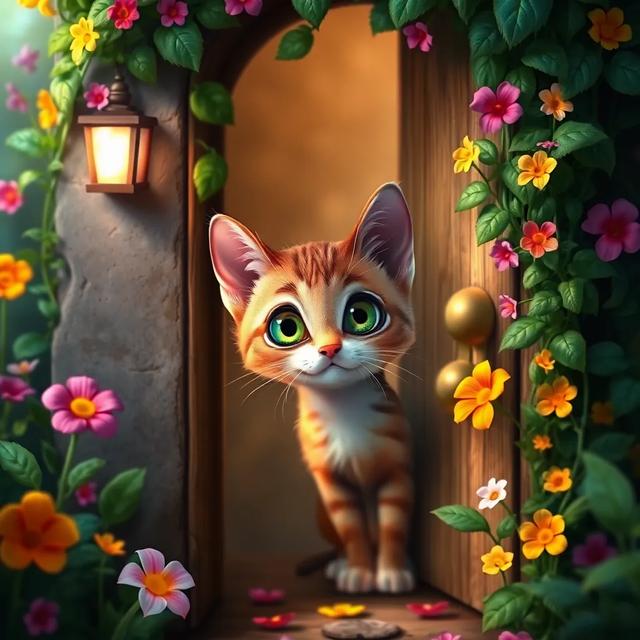 Portada del libro de la historia titulada: La aventura del pequeño gato