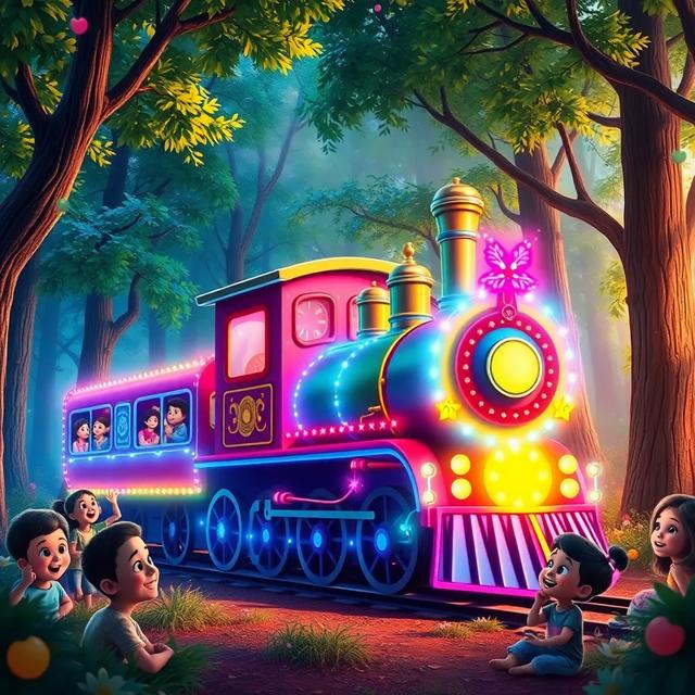 Portada del libro de la historia titulada: La aventura del tren mágico