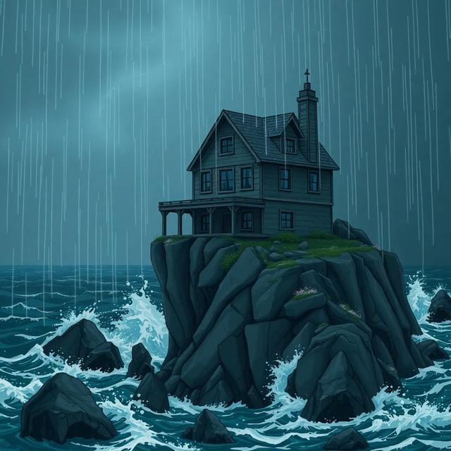 Portada del libro de la historia titulada: La Casa en el Acantilado