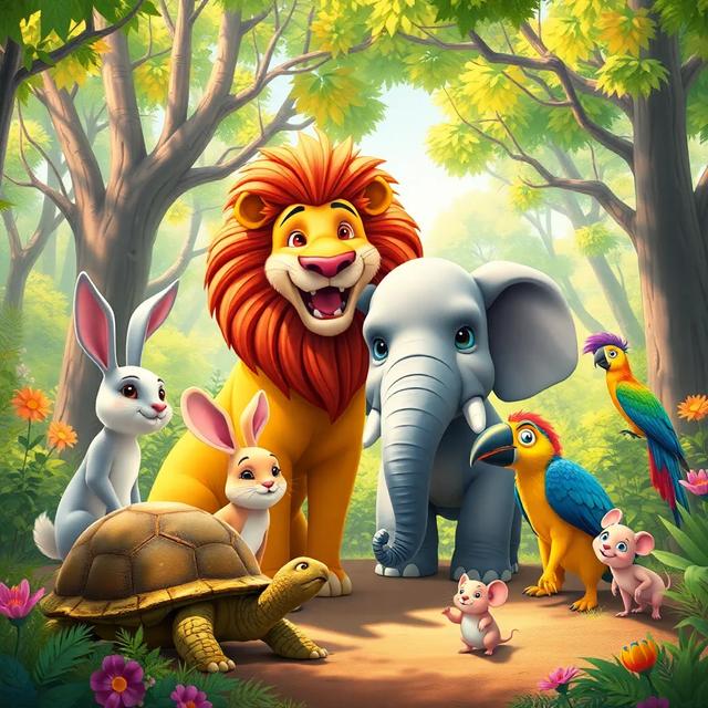Book cover of the story titled: La escuela de los animales