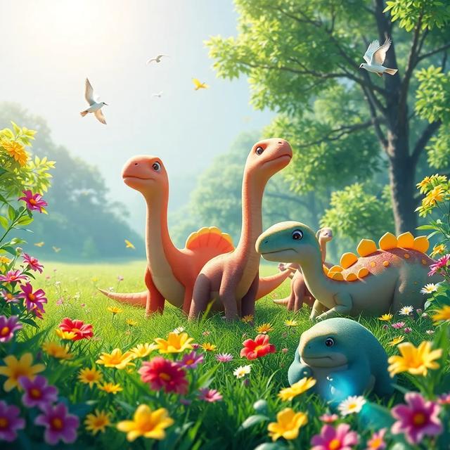 Portada del libro de la historia titulada: La fiesta de los dinosaurios