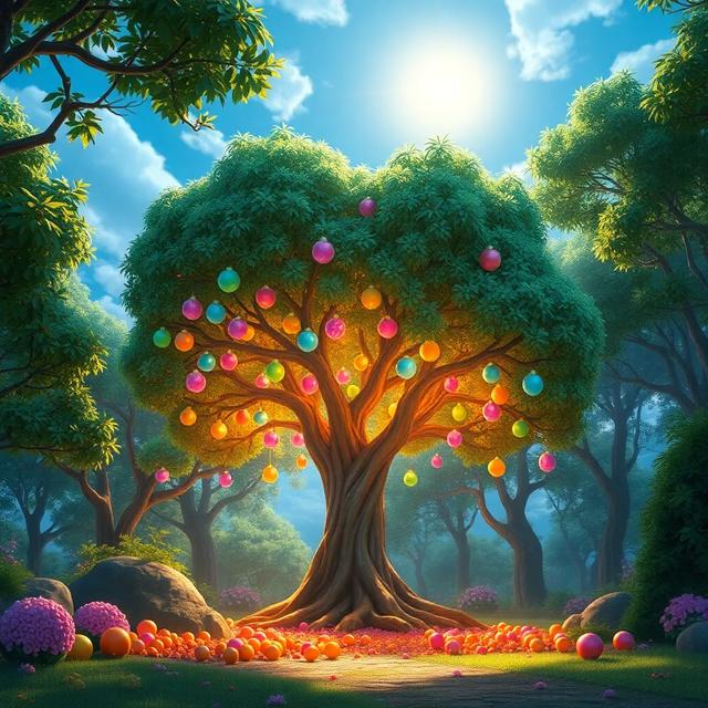 Portada del libro de la historia titulada: La fiesta de los dulces en el árbol