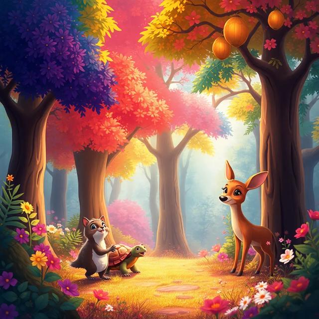 Portada del libro de la historia titulada: La fiesta en el bosque