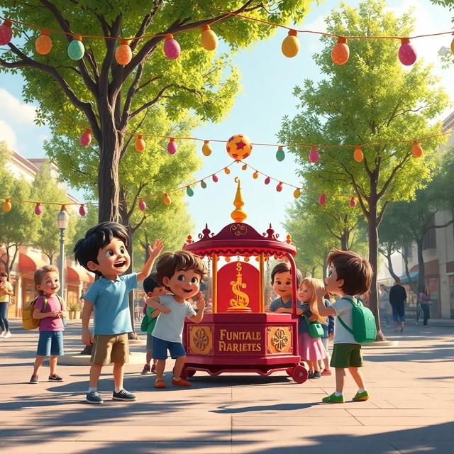 Portada del libro de la historia titulada: La función de marionetas en la plaza