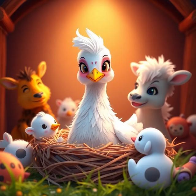 Portada del libro de la historia titulada: La gallina y su huevo de colores