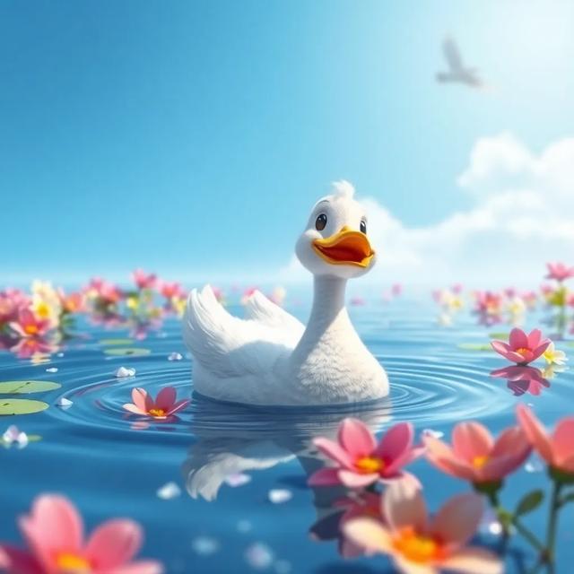 Portada del libro de la historia titulada: La gran aventura del patito valiente