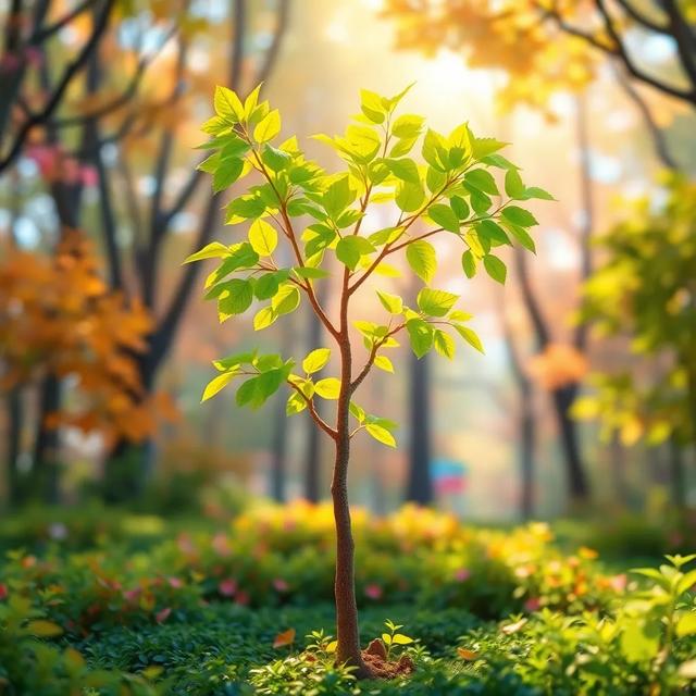 Portada del libro de la historia titulada: La historia del pequeño árbol que quería ser gigante