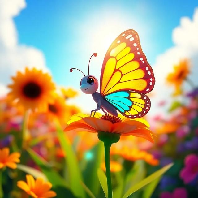 Portada del libro de la historia titulada: La Mariposa que Quería Volar Más Alto