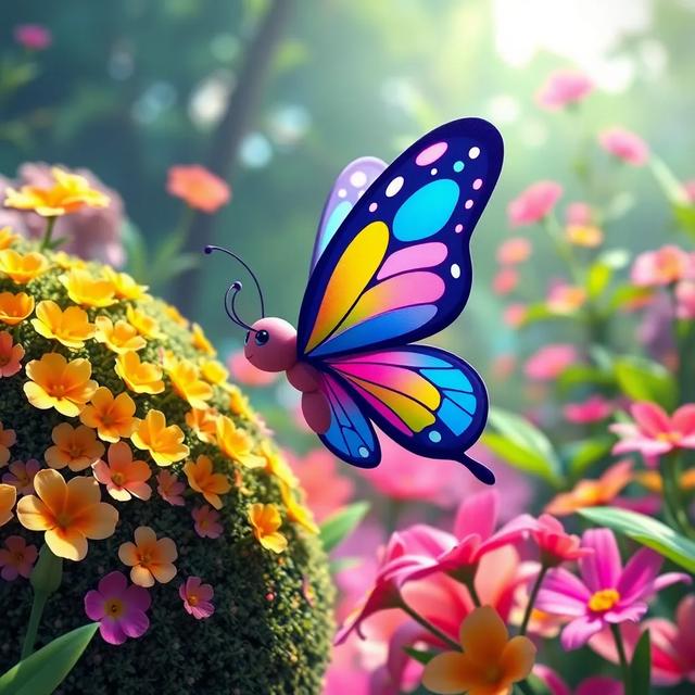 Portada del libro de la historia titulada: La Mariposa y el Arbusto Encantado