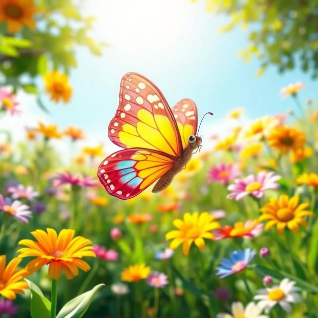 Portada del libro de la historia titulada: La mariposa y la flor